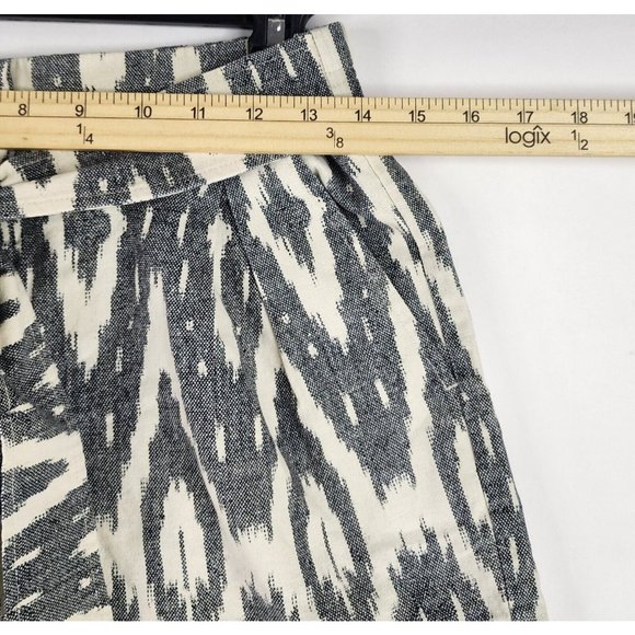 J Crew Shorts Womens 0 Gray White Geometric Print Front Tie Casual Mom Core - Picture 4 of 10